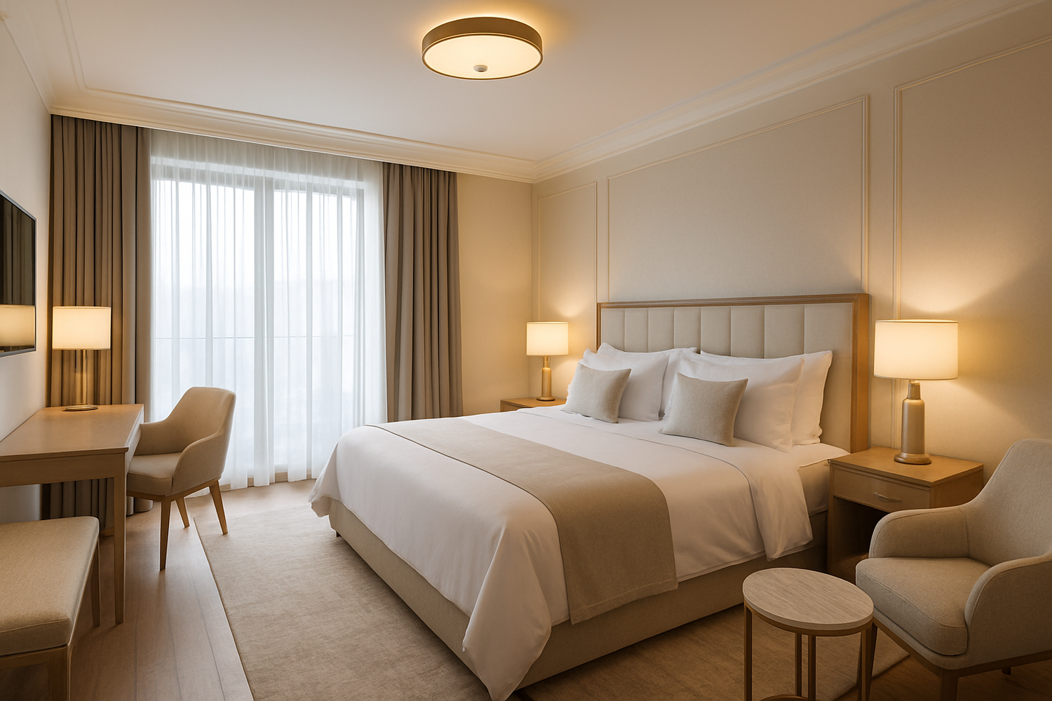 Experience ultimate comfort and modern elegance in our hotel rooms, designed to make your stay relaxing and memorable.
